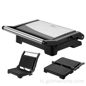 1000 Вт Нержавеющая сталь Мини Panini Maker Открывает 180 градусов Компактный Panini Press Сэндвич Тостер Электрический Контактный Гриль